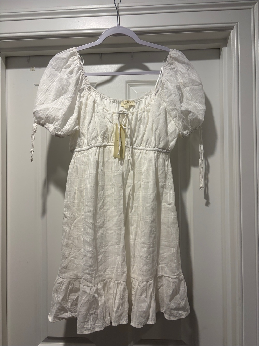 White Puff Sleeve Swim Coverup Tunic